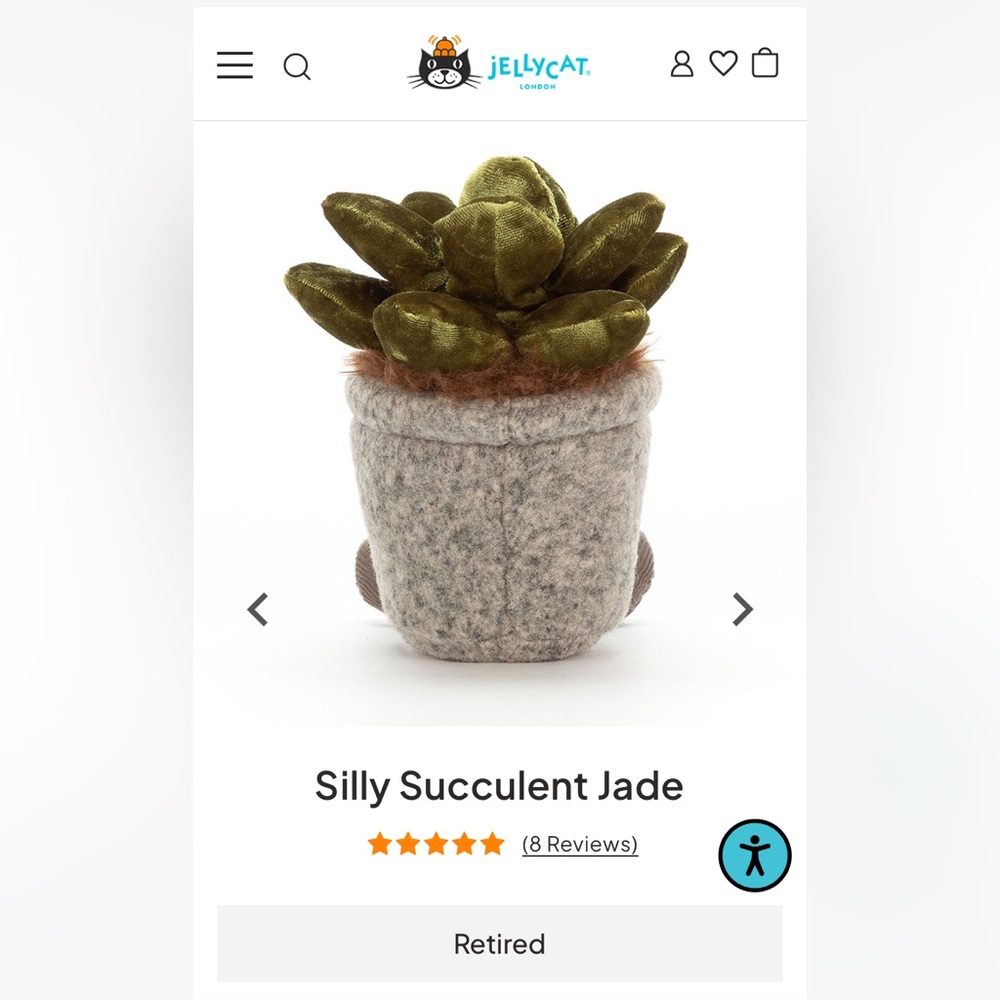 Jellycat Silly Succulent Jade Stuffed Plant Toy - Retired - Picture 3 of 9